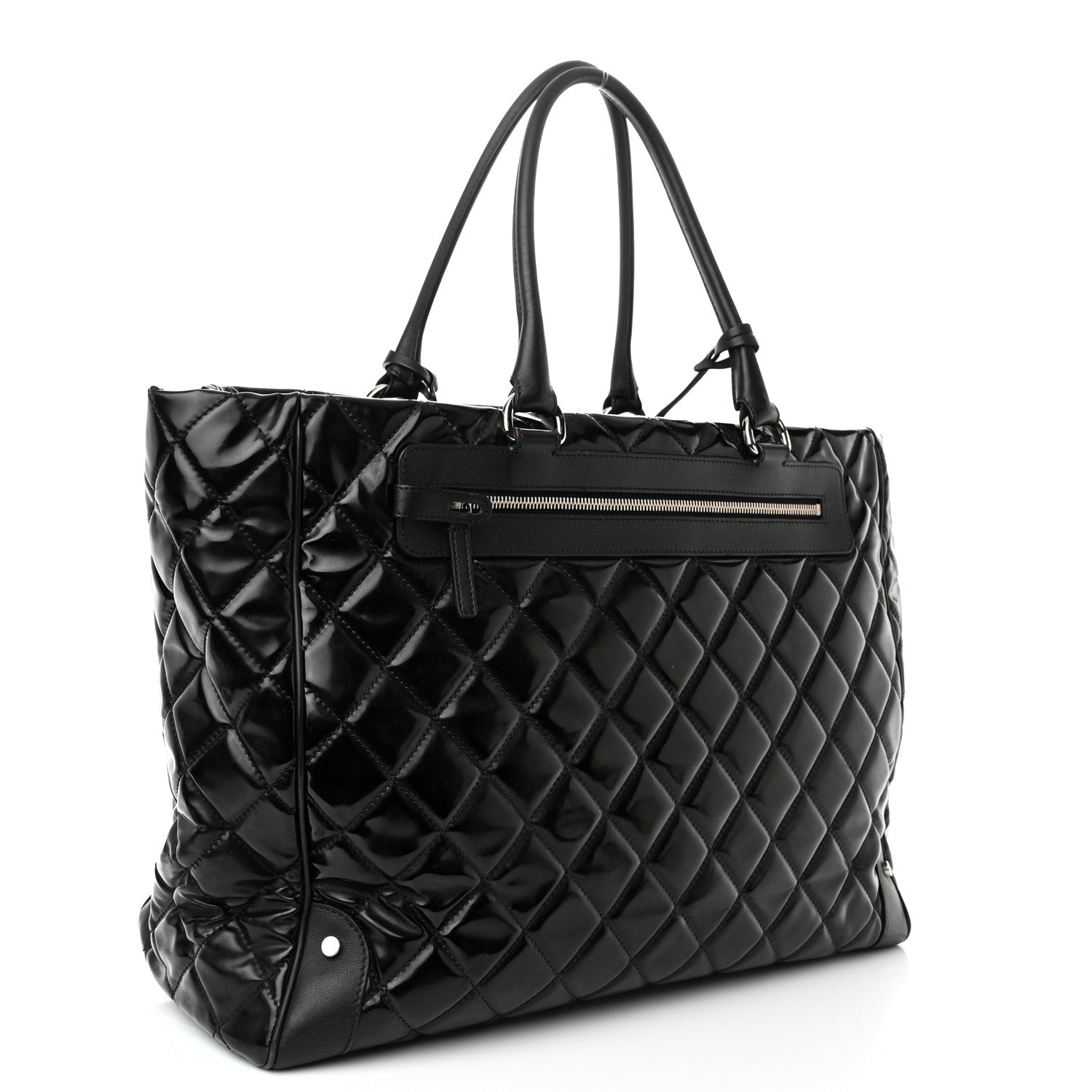 Chanel Vinyl Calfskin Viaggio Travel Bag Black 3 of 12