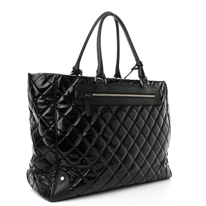 Chanel Vinyl Calfskin Viaggio Travel Bag Black 3 of 12