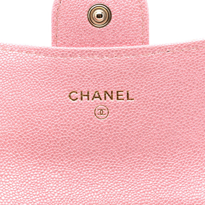 Chanel Iridescent Caviar Quilted Flap Card Holder Rose Pink 6 of 9