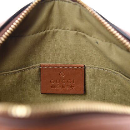 Gucci Vintage Canvas Web Shoulder Bag Sand Cuir 9 of 11