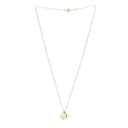 Tiffany 18K Yellow Gold Return to Mini Double Heart Tag Pendant Necklace 3 of 6