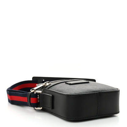 Gucci GG Supreme Monogram Appia Calfskin Web Small Camera Messenger Bag Black Grey 4 of 10