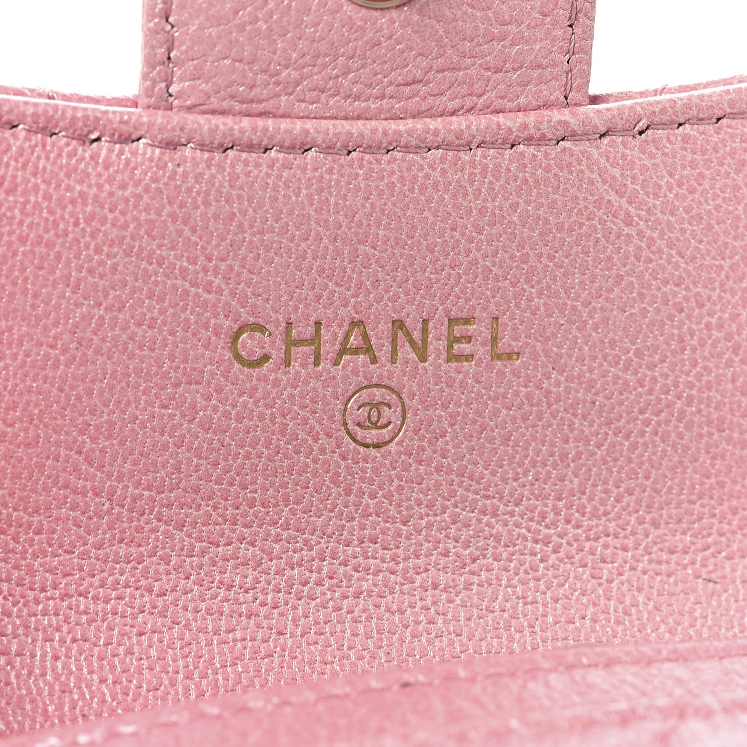 Chanel Metallic Lambskin Quilted Flap Card Holder Wallet Pink 6 of 12