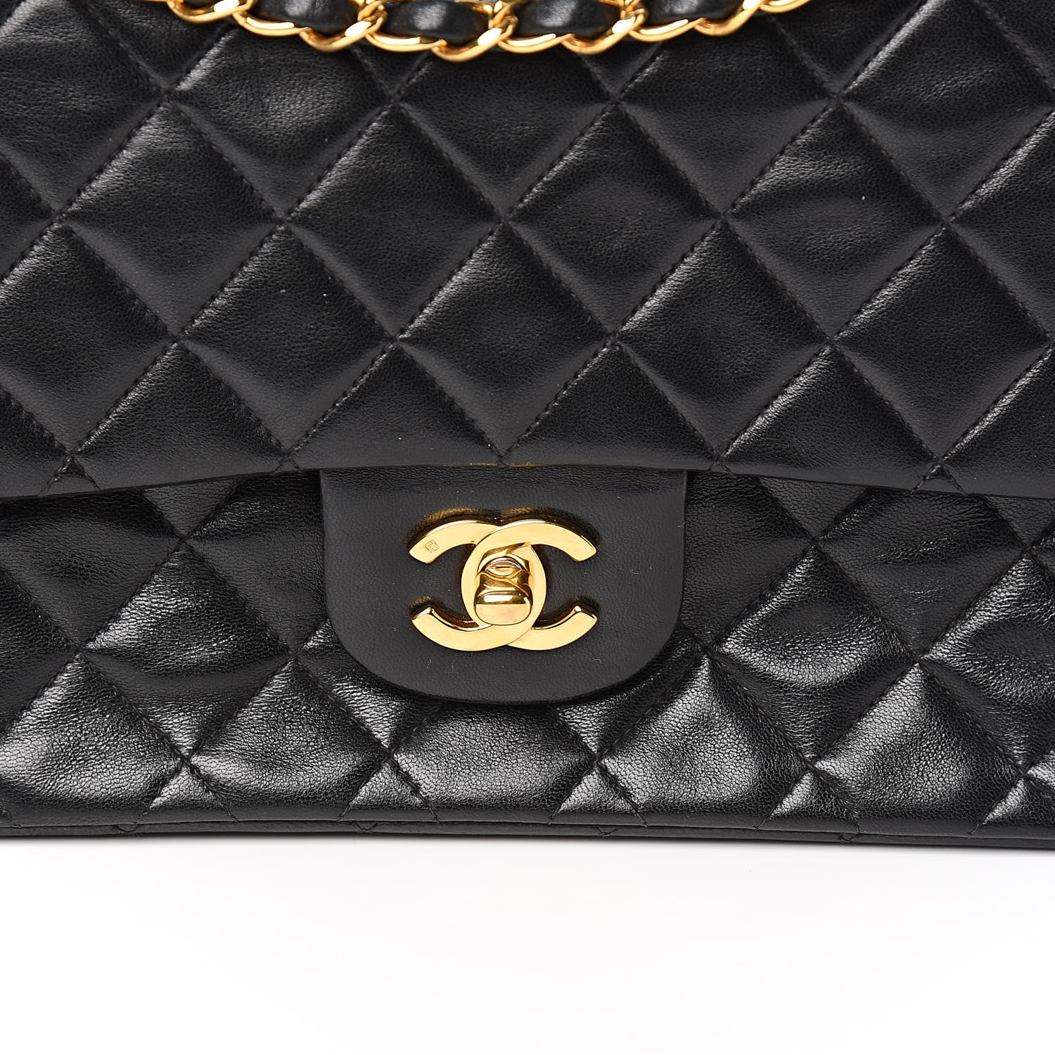 Chanel Lambskin Quilted Medium Double Flap Black 11 of 12