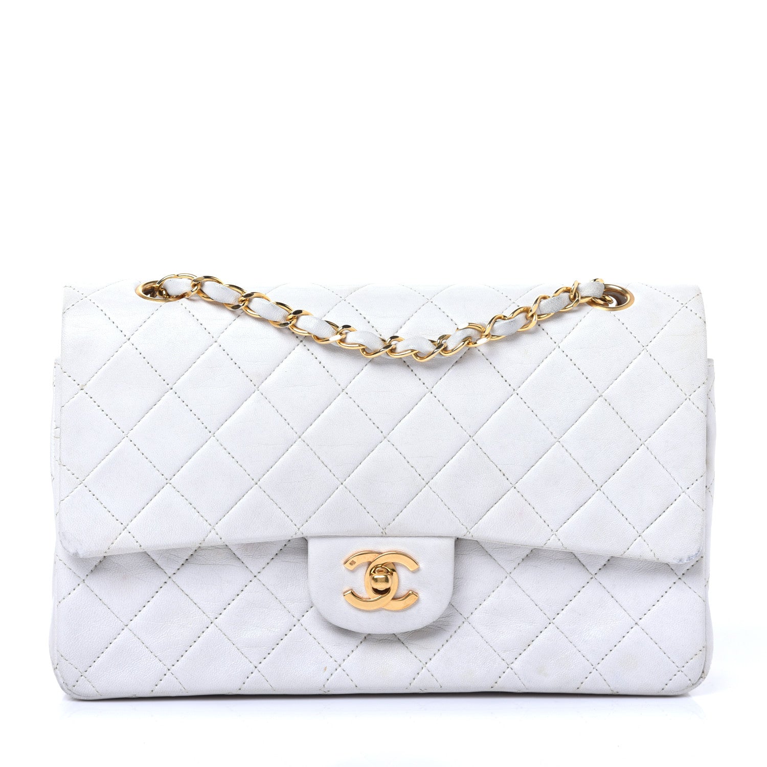 Chanel Lambskin Quilted Medium Double Flap White 1 of 14