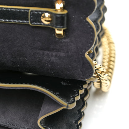Fendi Vitello Liberty Scalloped Studded Kan I Shoulder Bag Black 11 of 18