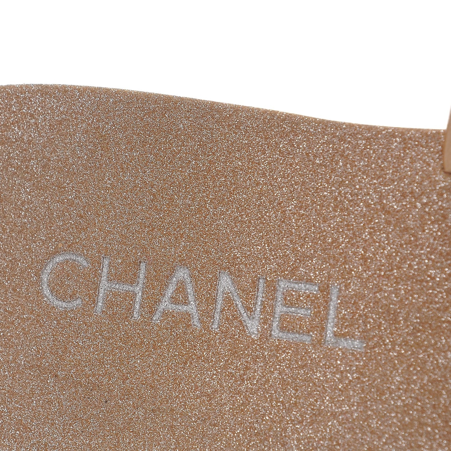 Glitter Calfskin Chain Slide Flat Sandals 39.5 Gold