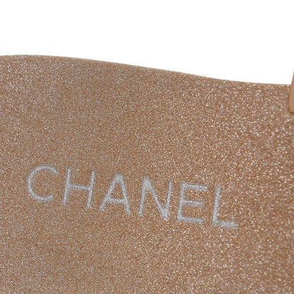Chanel Glitter Calfskin Chain Slide Flat Sandals 39.5 Gold 7 of 8