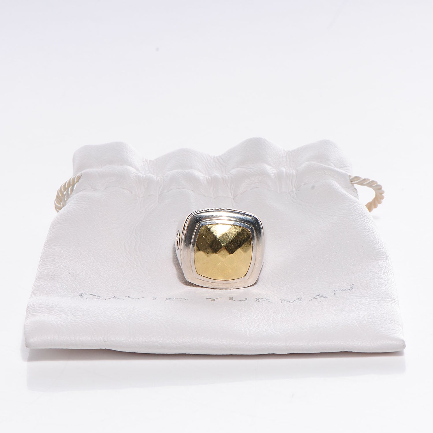 David Yurman Sterling Silver 18K Yellow Gold 20mm Albion Dome Statement Ring 57 8 3 of 6