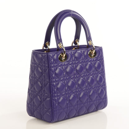 Christian Dior Lambskin Cannage Medium Lady Dior Purple 3 of 8