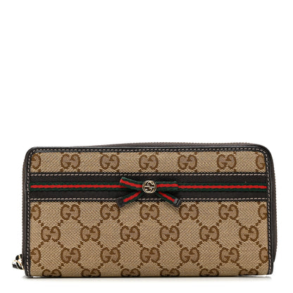 Gucci Monogram Bow Zip Around Wallet Brown 1 of 6