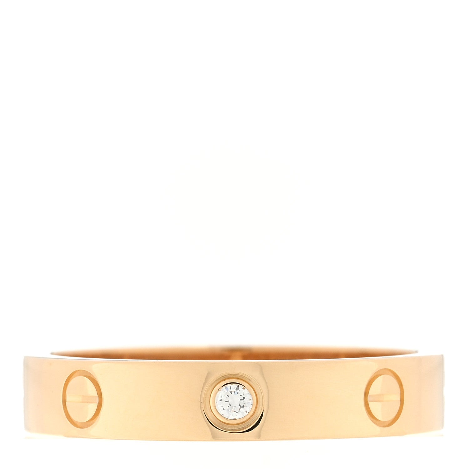 Cartier 18K Yellow Gold Diamond 4mm LOVE Wedding Band Ring 58 8.25 1 of 4