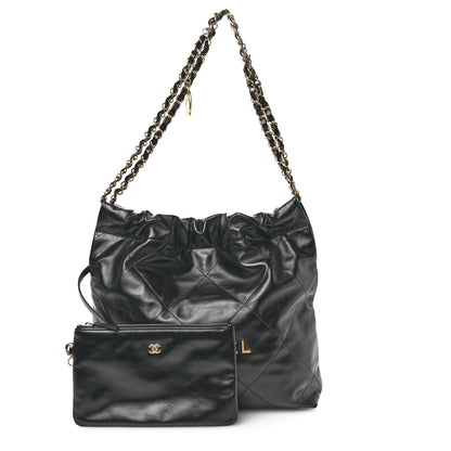 Chanel Shiny Calfskin Quilted Small Chanel 22 Black 3 of 12