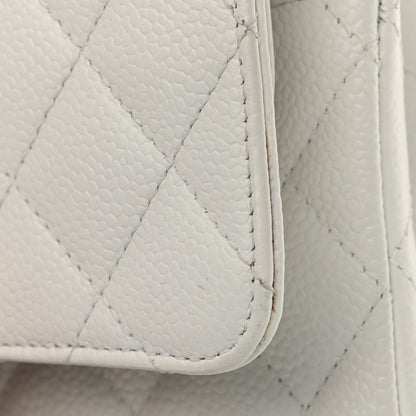 Chanel Caviar Quilted Medium Double Flap White 11 of 14