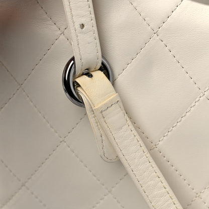 Chanel Lambskin Quilted Country Club Tote White Black 13 of 15