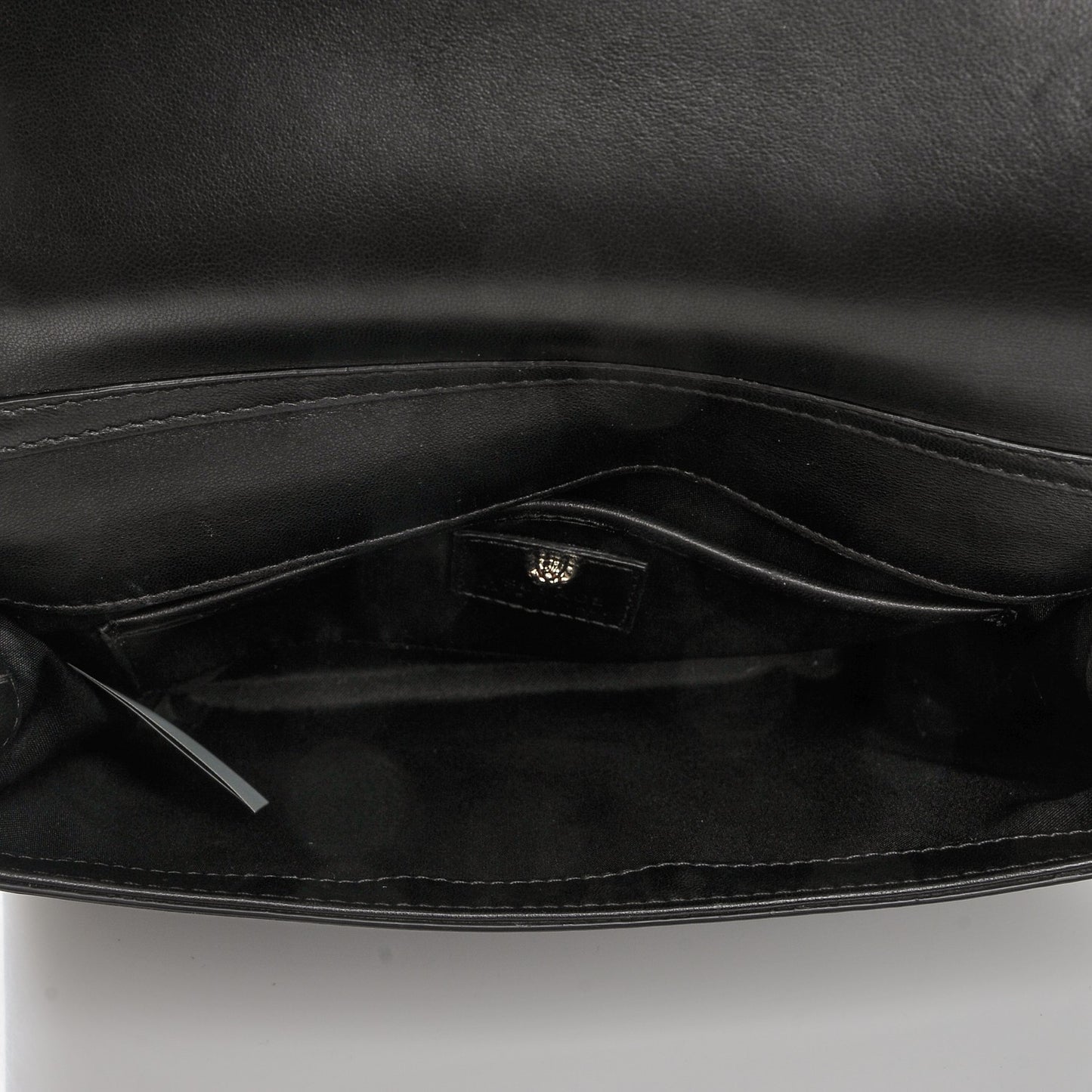 Patent Palazzo Medusa Chain Evening Bag Black