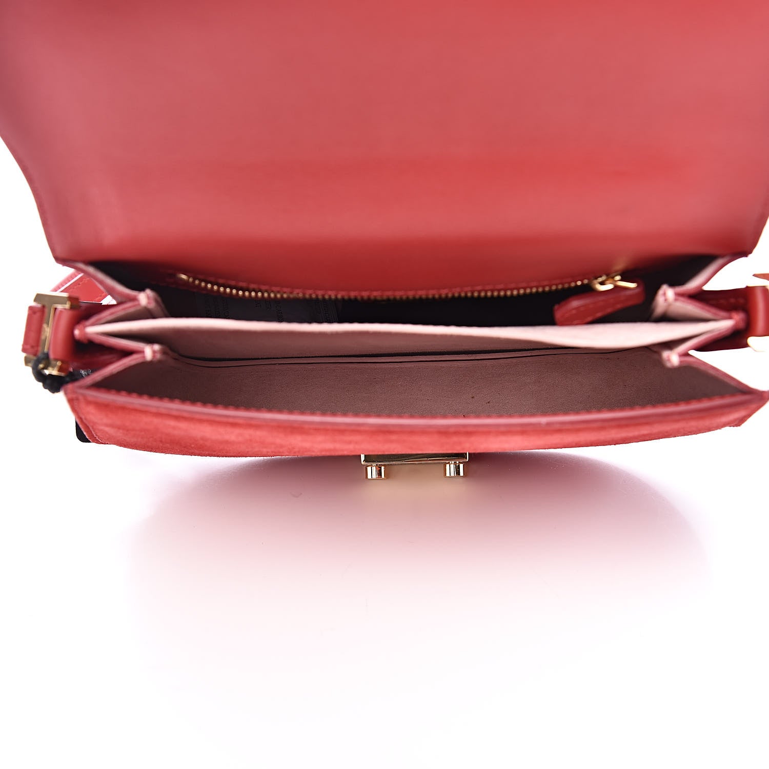 MCM Suede Calfskin Trisha Small Shoulder Bag Red 5 of 9