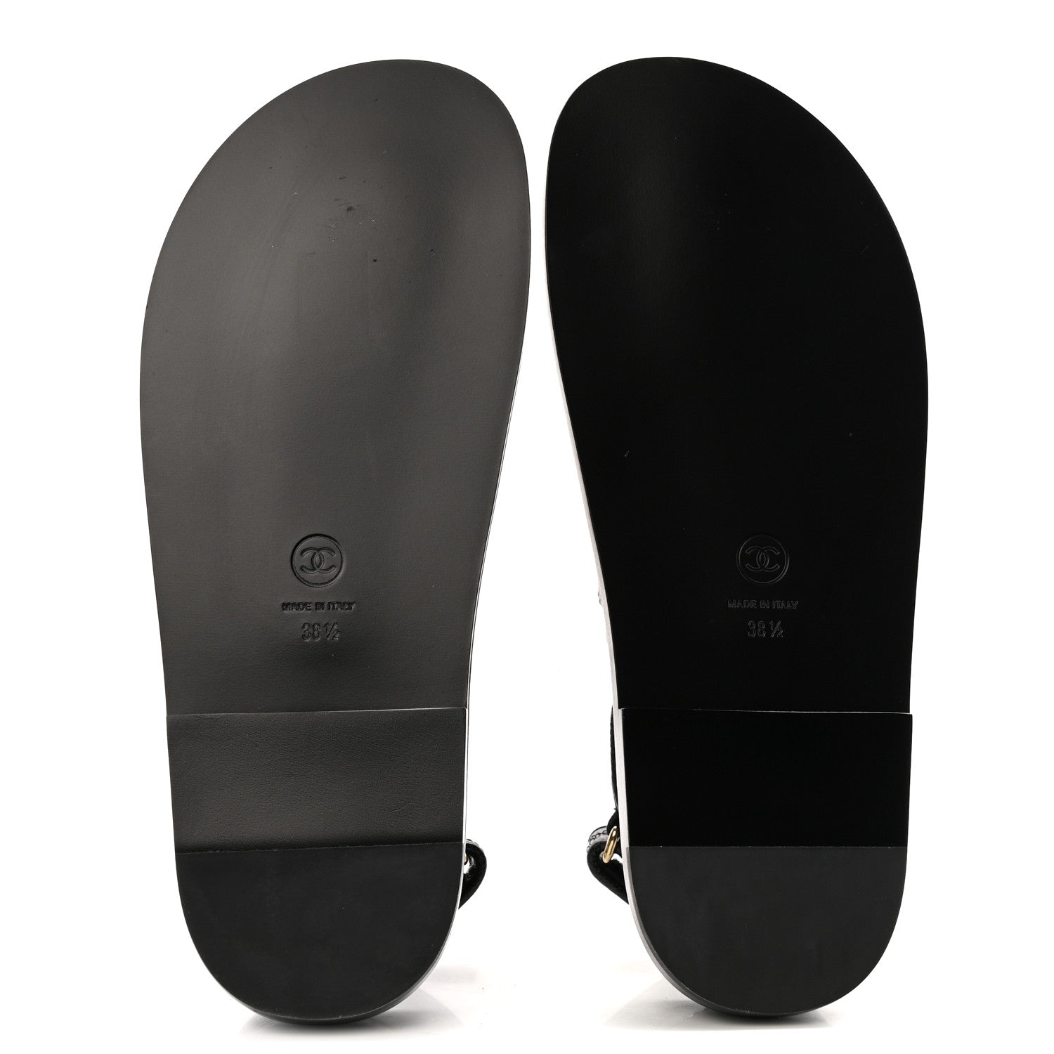 Chanel Grained Calfskin Velcro Dad Sandals 38.5 Black 10 of 24