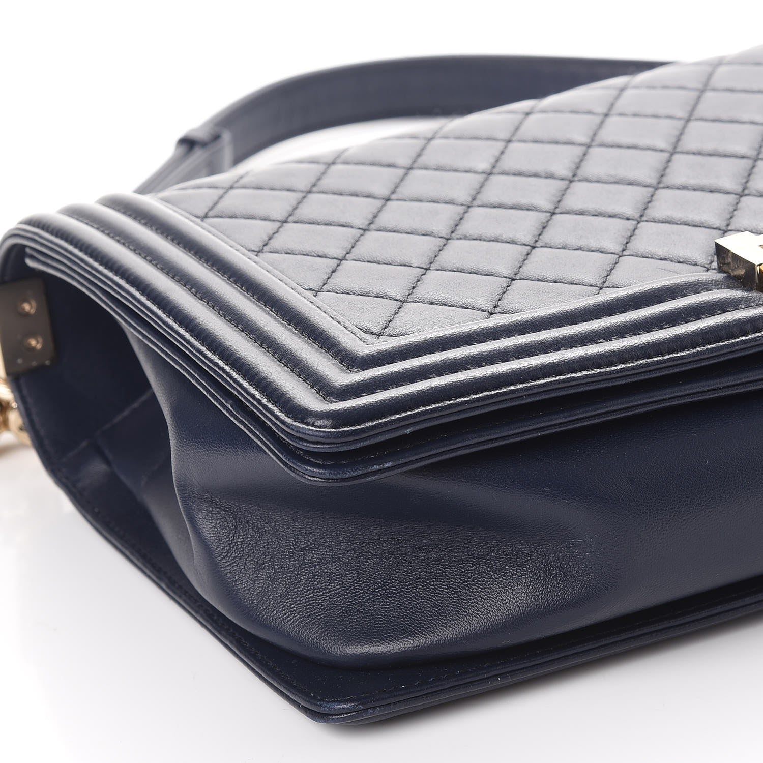 Chanel Lambskin Quilted New Medium Boy Flap Dark Navy 6 of 10