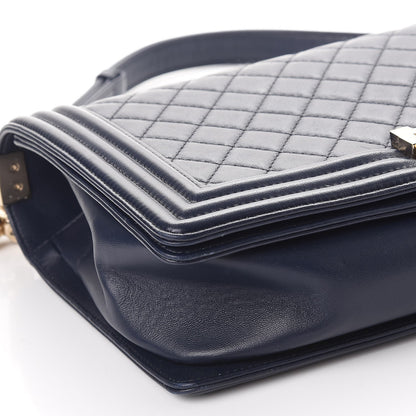 Chanel Lambskin Quilted New Medium Boy Flap Dark Navy 6 of 10