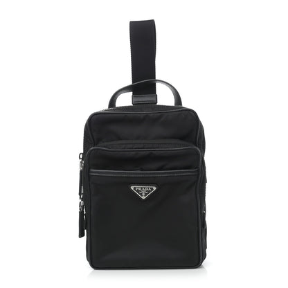 Prada Tessuto Nylon Saffiano Sling Bag Black 1 of 11