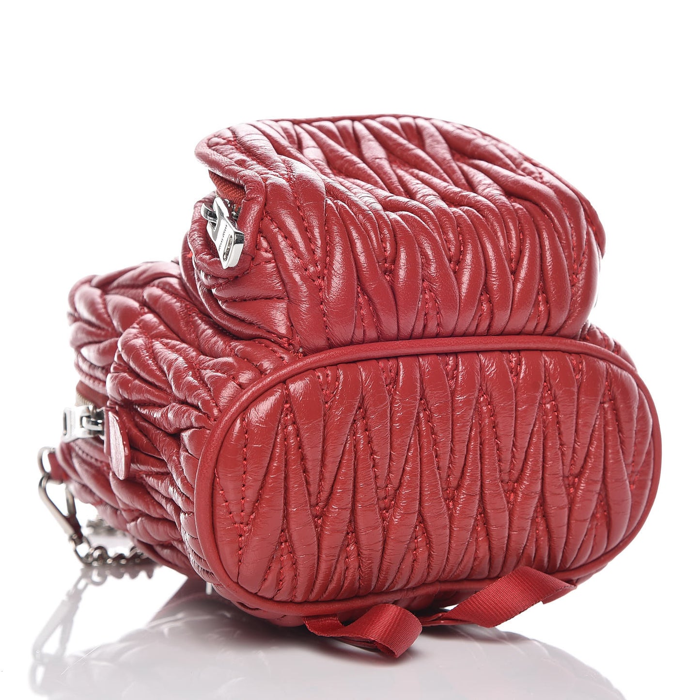 Nappa Matelasse Lux Mini Backpack Rosso
