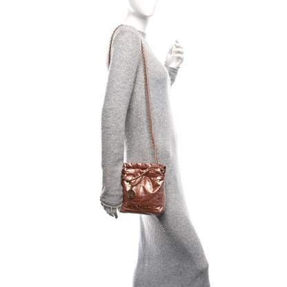 Chanel Metallic Calfskin Quilted Mini Chanel 22 Copper 2 of 11