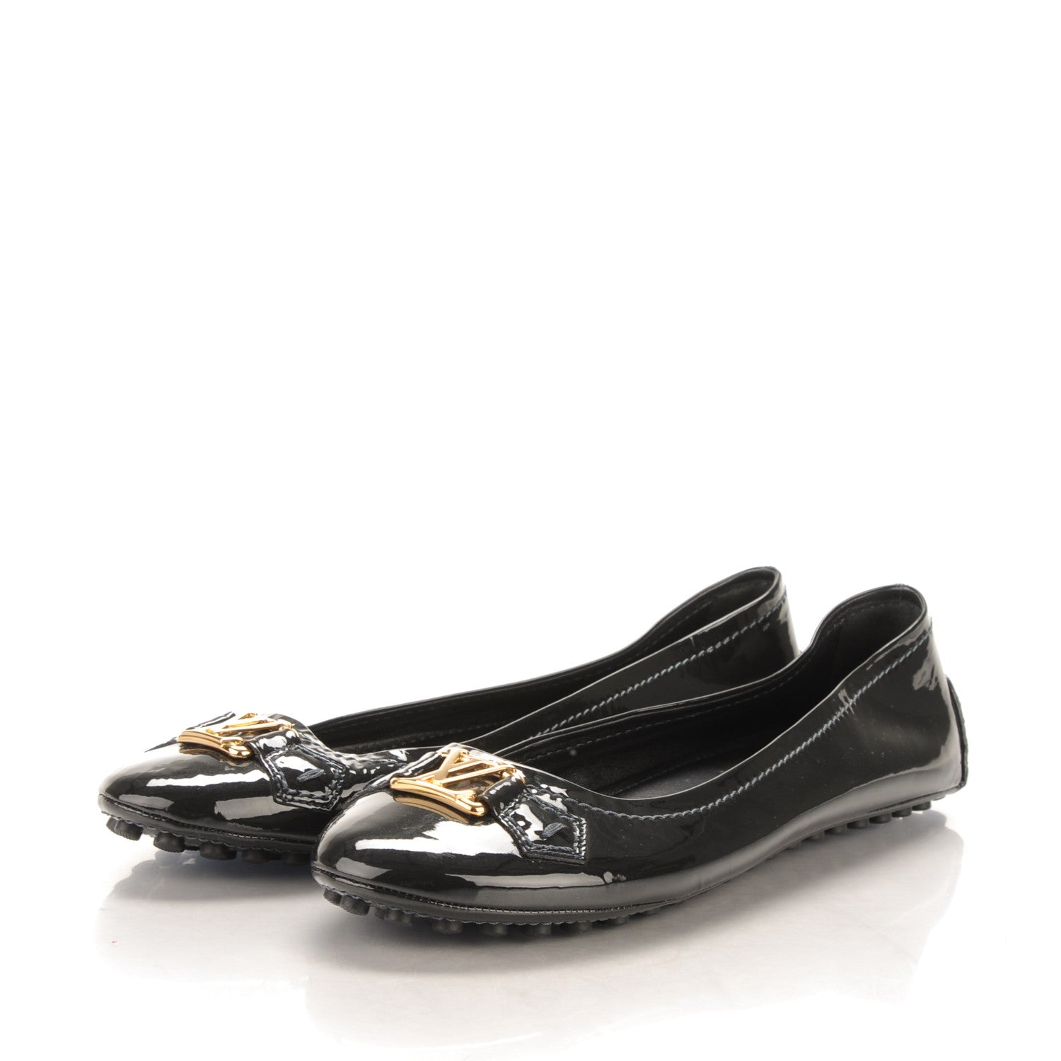 Louis Vuitton Patent Calfskin Oxford Ballerina Flats 42 Navy 3 of 7