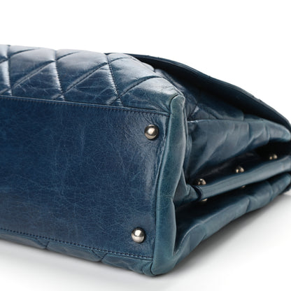 Chanel Glazed Calfskin Boy Satchel Flap Blue 10 of 11