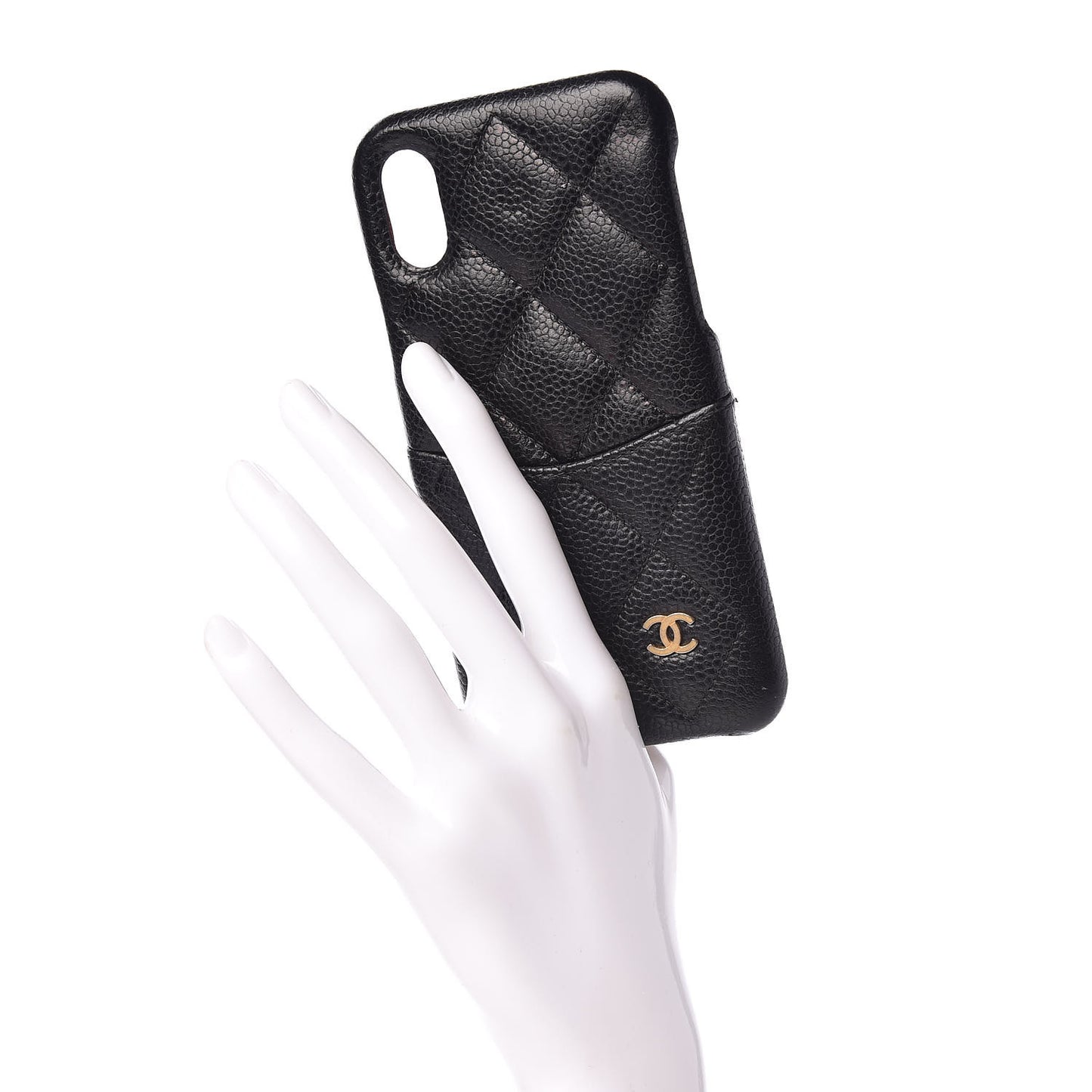 Caviar Quilted iPhone X Coco Tech Case Black