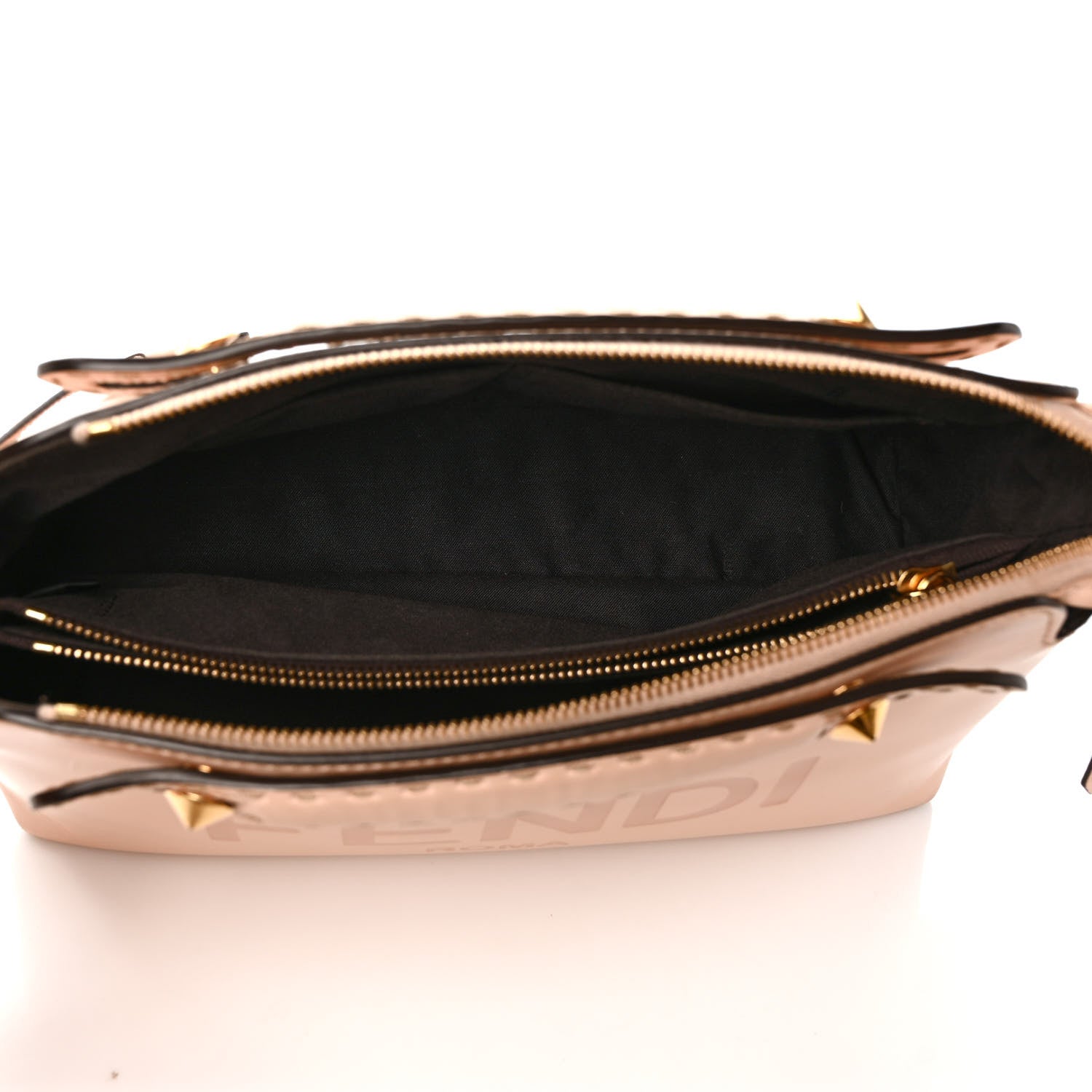 Fendi Vitello King Logo Embossed Medium By The Way Boston Bag Light Rose 5 of 13
