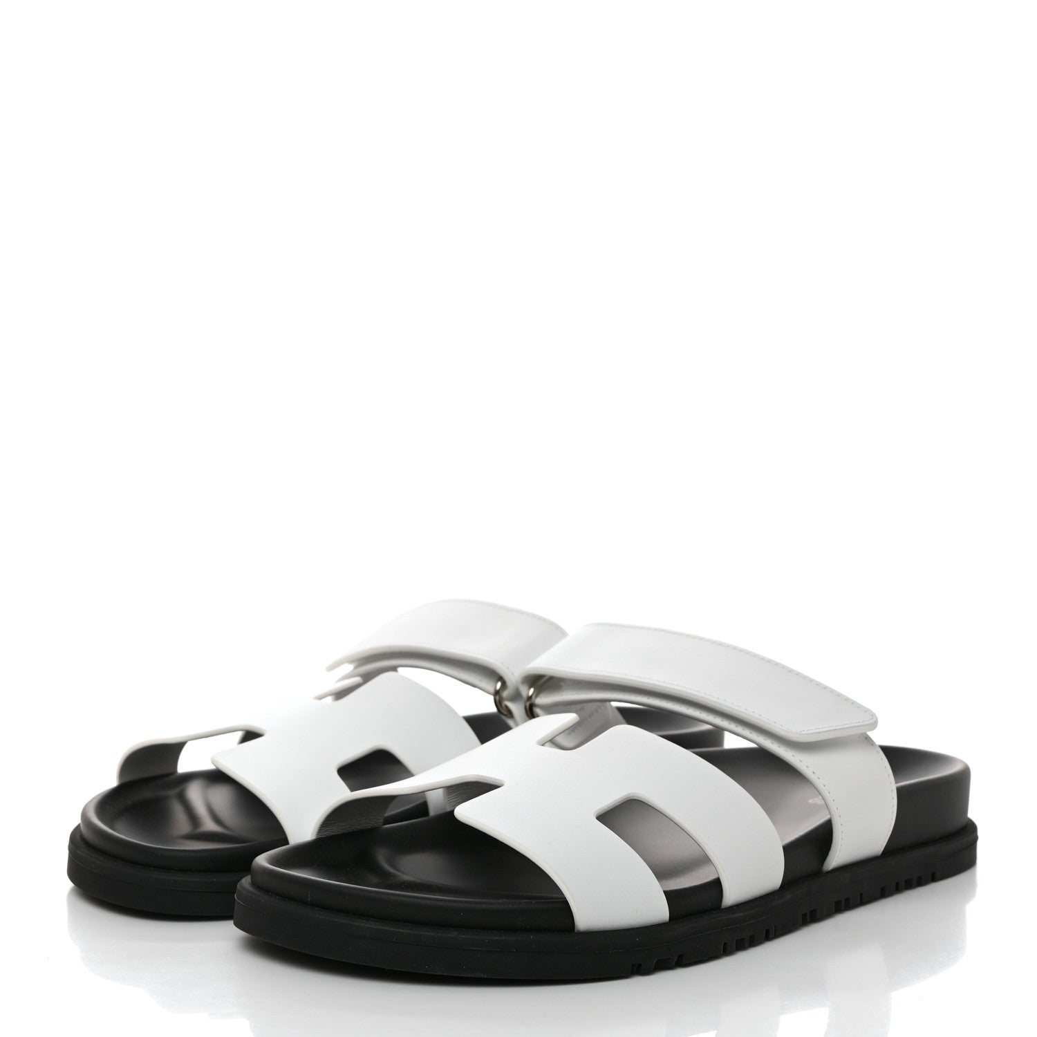 Hermes Calfskin Womens Chypre Sandals 38 White 3 of 9