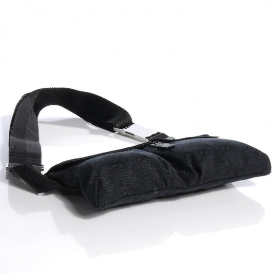 GG Monogram Double Pocket Belt Bag Black