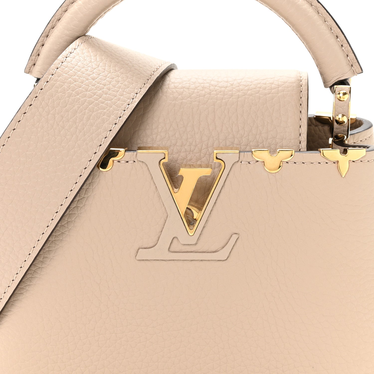 Louis Vuitton Taurillon Embellished Flower Crown Mini Capucines Galet 7 of 10