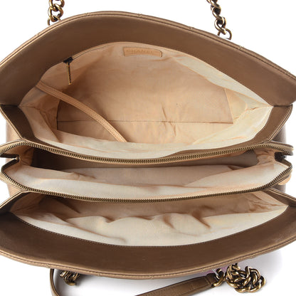 Chanel Metallic Calfskin Quilted Large CC Crown Tote Gold 5 of 14