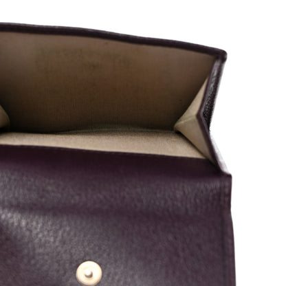 Chanel Glazed Goatskin Camellia Embossed French Flap Wallet Purple 6 of 9