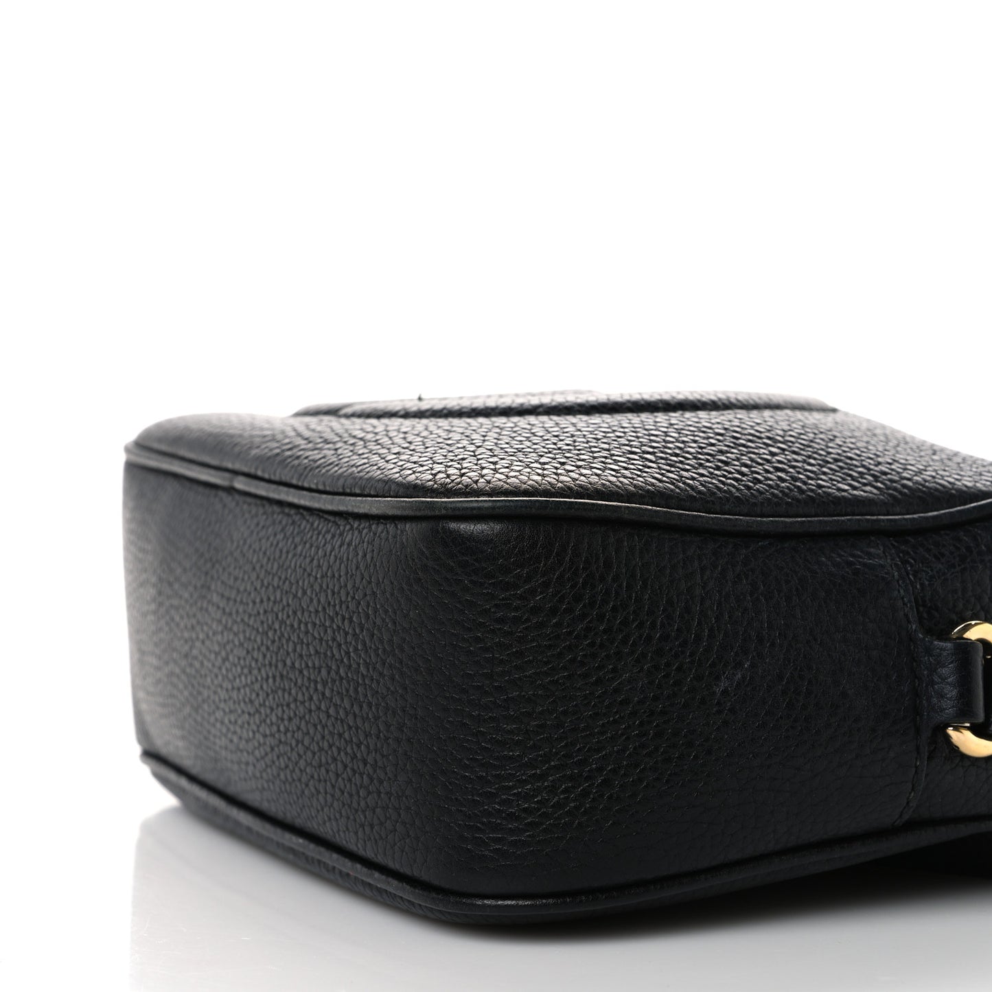 Pebbled Calfskin Small Soho Disco Bag Black