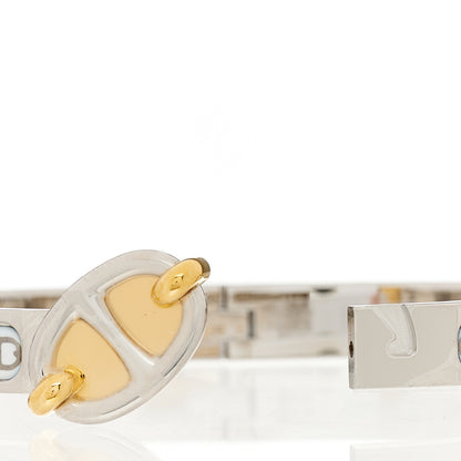 Hermes Enamel Mini Farandole Clic Chaine D'Ancre Bracelet Platine White 3 of 5