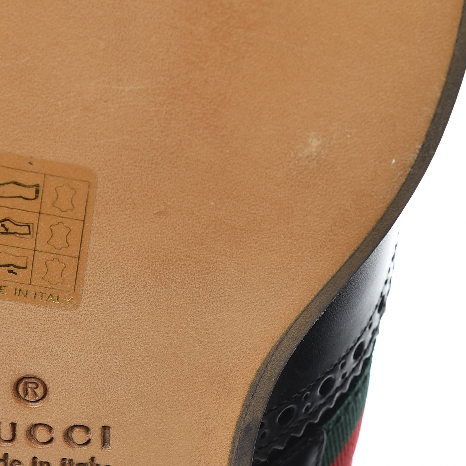 Gucci Calfskin Web Bee Embroidered Mens Wingtip Derby Loafers 10 Black 9 of 14