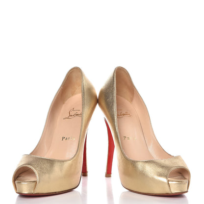 Christian Louboutin Metallic Nappa Very Prive 120 Pumps 36 Light Gold 6 of 13
