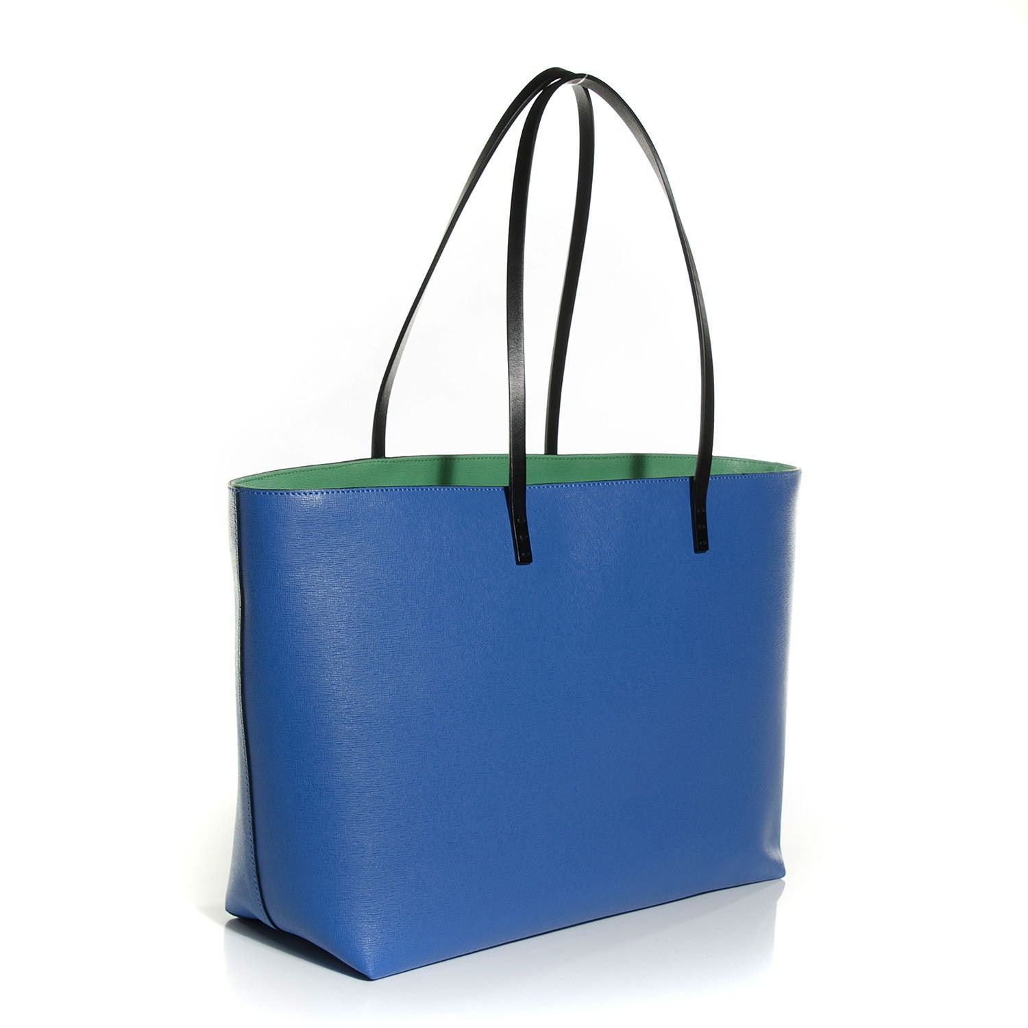 Fendi Vitello Elite Cuoio Monster Buggies Medium Roll Tote Zaffire Black Multicolor Lago 3 of 8