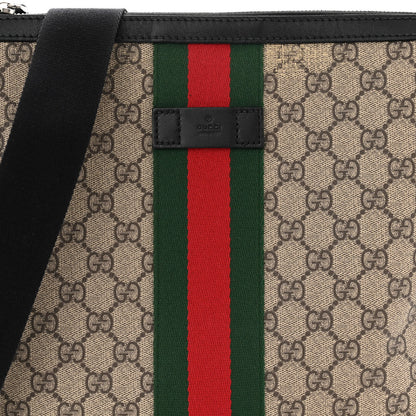 Gucci GG Supreme Monogram Web Messenger Bag Black 8 of 10