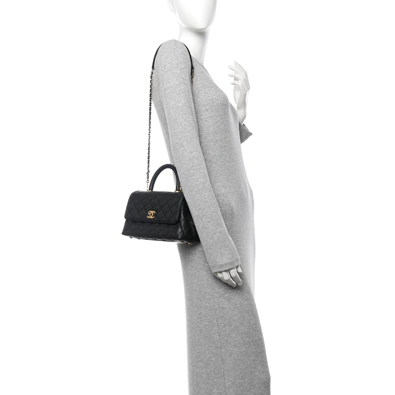 Chanel Caviar Quilted Mini Coco Chain Handle Flap Black 2 of 10