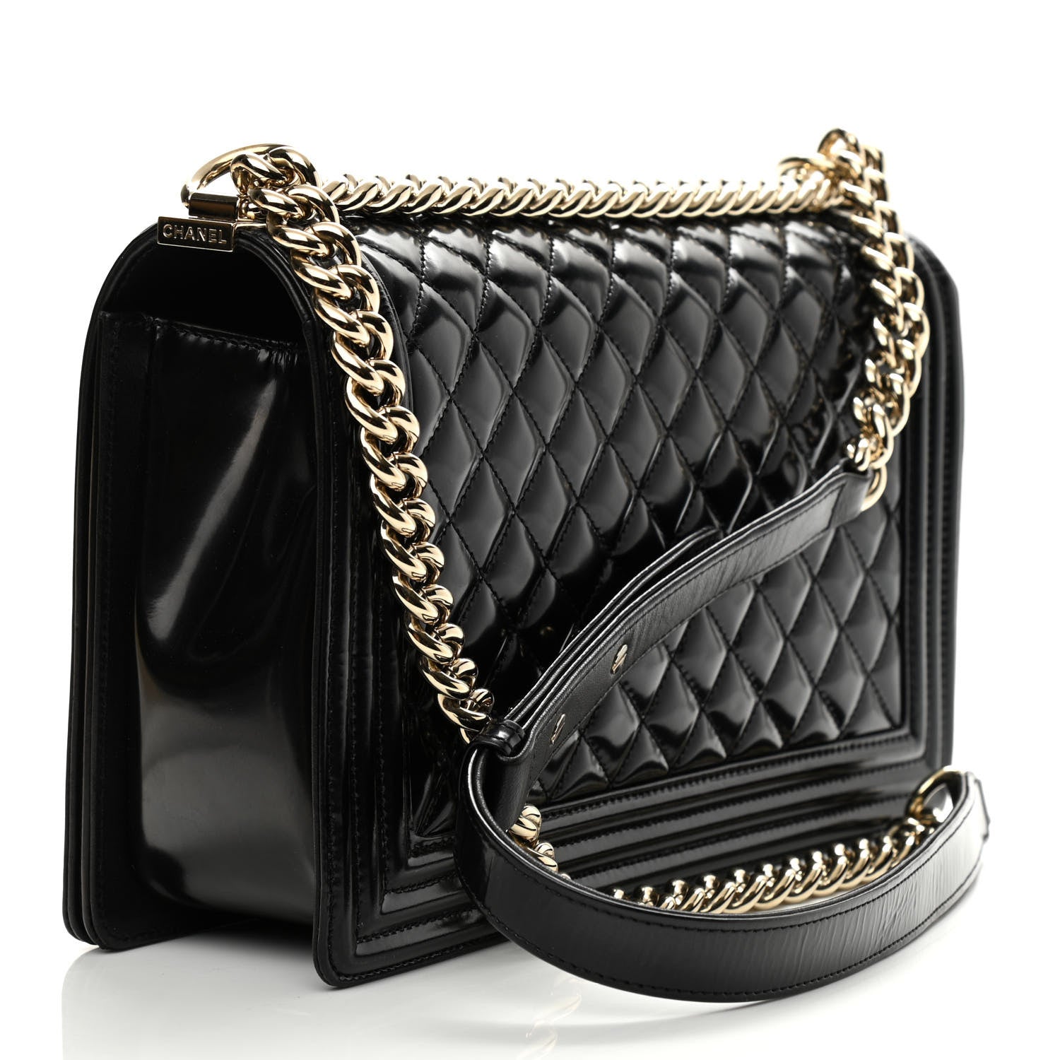 Chanel Iridescent Glazed Calfskin Quilted New Medium Boy Flap Black 3 of 10