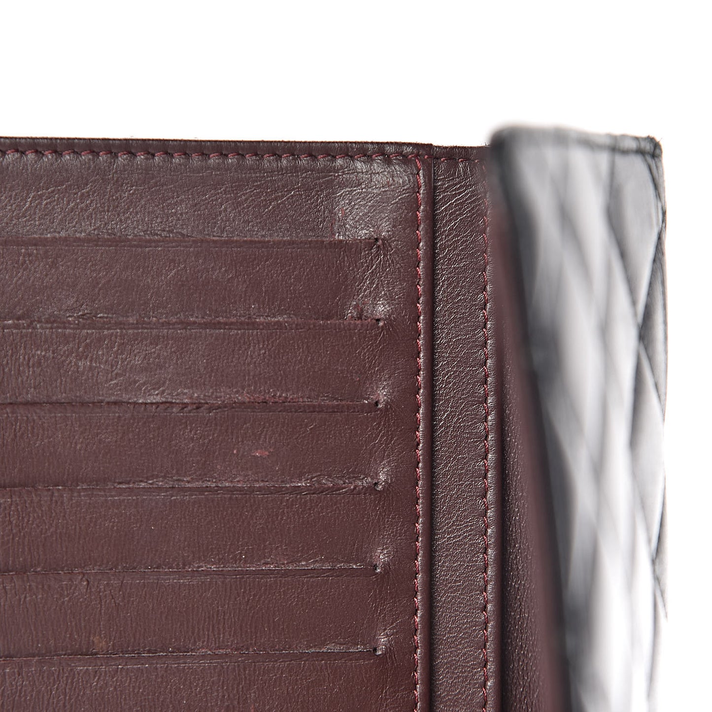 Lambskin Quilted Trendy CC Yen Wallet Black