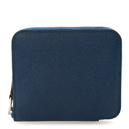 Hermes Epsom Silk'In Compact Wallet Deep Bleu 1 of 7