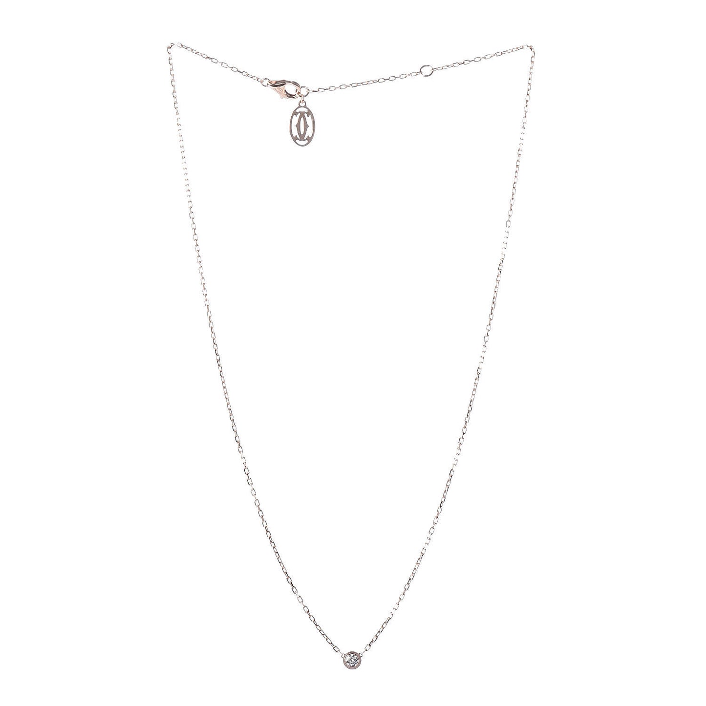 18K Pink Gold Diamond SM D'Amour Pendant Necklace