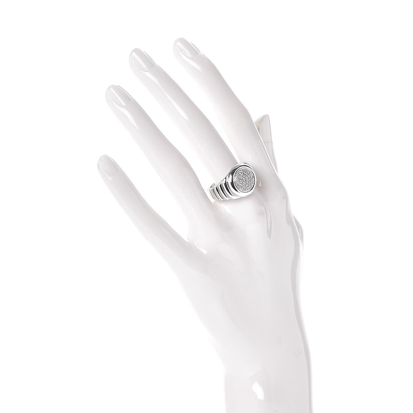 Sterling Silver Diamond Bedeg Ring 57 8
