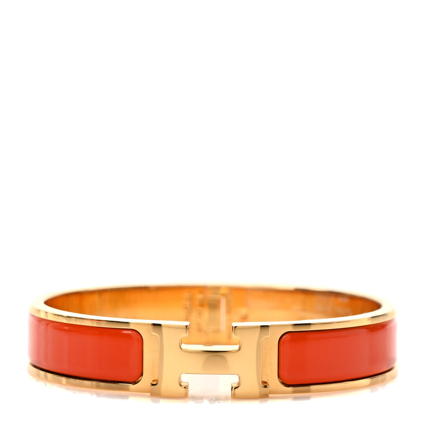 Enamel Narrow Clic Clac H Bracelet GM Orange Fruite