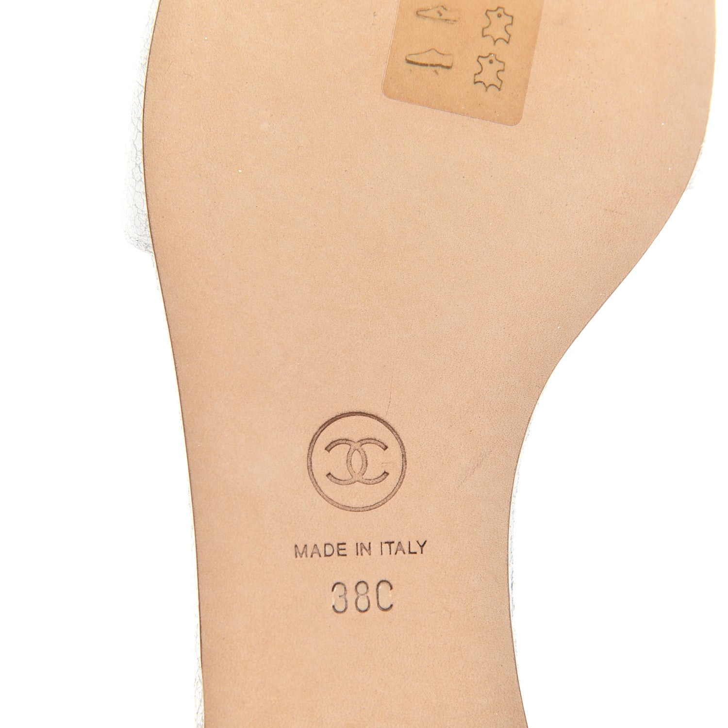Chanel Crackled Lambskin Camellia Sandal Mule 38 White 9 of 11
